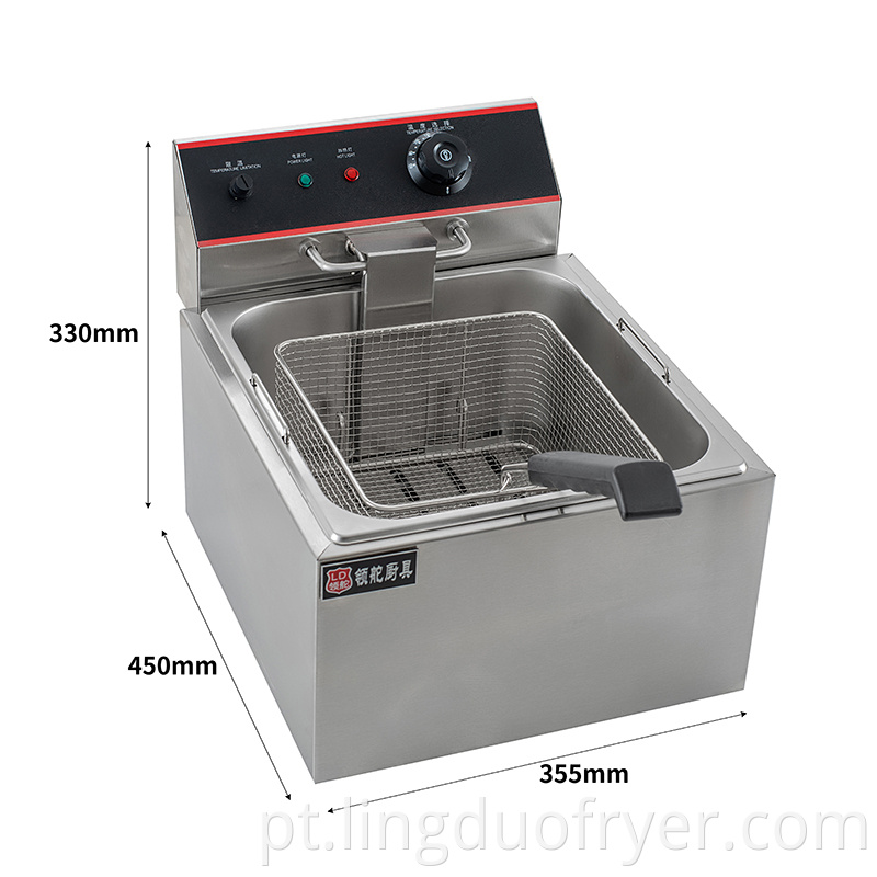 11L electric deep fryer size